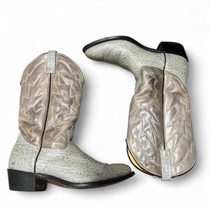 Mason Chippewa Falls Vintage Grey Western Boot Size 10